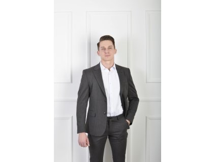 Pánske elegantné hnedé sako s pásikmi 22270