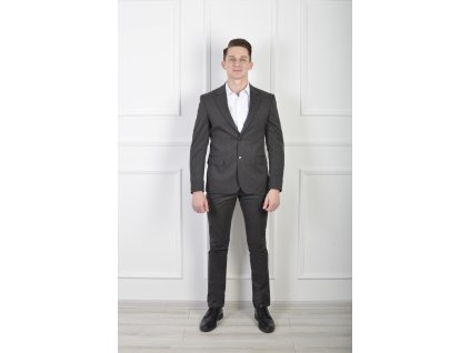 Pánske elegantné hnedé nohavice s pásikmi 22271