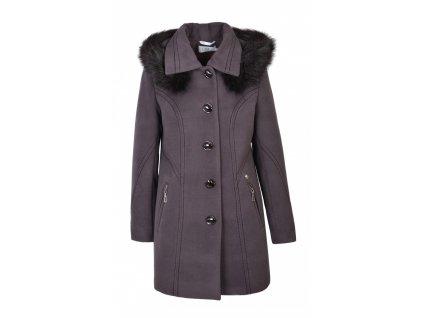 Dámsky fialový kabát s kapucňou 16532