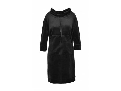 Krátke športové čierne šaty  s dlhým rukávom  na bežné nosenie16560