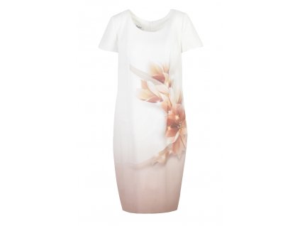 krátke biele šaty s kvetinovým vzorom