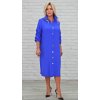 Dámske modré šaty na 3/4 rukáv s gombíkmi 17888