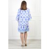 Dámske krátke modro-biele vzorované šaty  s 3/4 rukávmi 18829