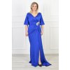 modré dlhé spoločenské šaty