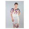 Krátke vzorované kvetované šaty na bežné denne nosenie 15580