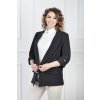 Dámske dlhé čierne sako s 3/4 rukávom 22786