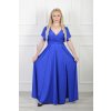 Dlhé hladké parížske modré dámske šaty s opaskom 20168
