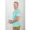 Pánske tyrkysové tričko s nápisom a vzorom 20179