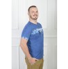 Pánske modré tričko s nápisom a vzorom 20196