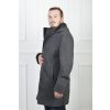 Pánsky sivý kabát s kapucňou 20431
