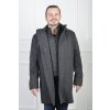 Pánsky sivý kabát s kapucňou 20431