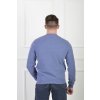 Pánsky modrý pulóver s nápisom a ozdobnými gombíkmi 20720