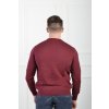 Pánsky štruktúrovaný bordový pulóver s okrúhlym výstrihom 21000
