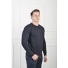 Pánske tmavomodré štruktúrované tričko s nápisom 20731
