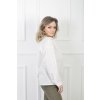 Dámska biela košeľa s háčkovaným vreckom na prednej strane 21424