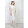 Dámsky biely 2 komplet so zlatým vzorom 21431