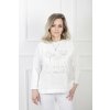 Dámske biele tričko so vzorom kvetou a kapucňou 20558