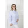 Dámska biela košeľa s modrými postriebrenými pásikmi 21428