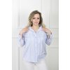Dámska biela košeľa s modrými postriebrenými pásikmi 21428