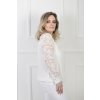 Dámska biela blúzka s dlhými čipkovanými rukávmi 20821