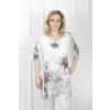 Dámska bielo-sivá tunika so vzorom kvetov 21610