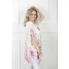 Dámska bielo-ružová tunika so vzorom kvetov 21611