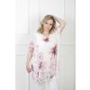 Dámska bielo-ružová tunika so vzorom kvetov 21611