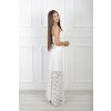Dámske dlhé biele čipkované šaty na ramienka 21640