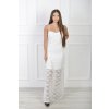 Dámske dlhé biele čipkované šaty na ramienka 21640