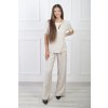 Dámska béžová blúzka s ozdobou na hrudi 21725