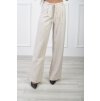 Dámske dlhé široké béžové nohavice s viazaním 21726