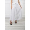 Dámska dlhá biela pruhovaná sukňa s viazaním 21848