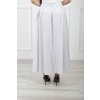 Dámska dlhá biela pruhovaná sukňa s viazaním 21848