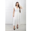 Dámske dlhé biele bavlnené šaty s volánmi 21859