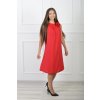 Dámske krátke bezrukávové šaty červenej farby s odnímateľným kvetom 21783