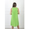 Dámske krátke bezrukávové šaty zelenej farby s odnímateľným kvetom 21784