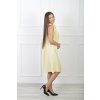 Dámske krátke bezrukávové šaty žltej farby s odnímateľným kvetom 21781
