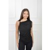 Dámske čierne bezrukávové tričko so zlatou aplikáciou 21790