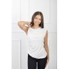 Dámske biele bezrukávové tričko so zlatou aplikáciou 21789