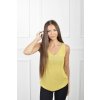 Dámske bezrukávové pleteninové tričko žltej farby 21832