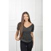 Dámske krátkorukávové pleteninové tričko čiernej farby 21836