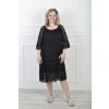 Dámske krajkové šaty čiernej farby s 3/4 rukávom 22042