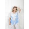 Dámska tunika s tielkom bielej farby s bledomodrým vzorom 21772