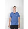 Pánske modré tričko s malým nápisom a krátkym rukávom 21672