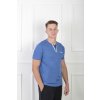 Pánske modré tričko s malým nápisom a krátkym rukávom 21672