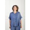 Dámska "riflová" modrá blúzka s krátkym rukávom 21844