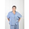 Dámska "riflová" bledomodrá blúzka s krátkym rukávom 21846