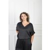 Dámska čierna blúzka s V výstrihom 21908