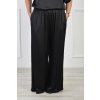Dámske čierne široké nohavice s gumičkou v páse 21899