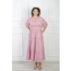 Dámske dlhé ružové šaty s krajkou 22094